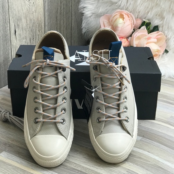 NWT Converse Ctas OX Leather Papyrus W AUTHENTIC - Picture 4 of 9